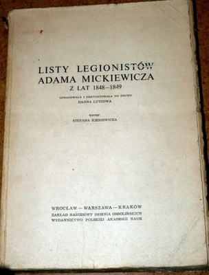 Mickiewicz Listy legionistów do Mickiewicza