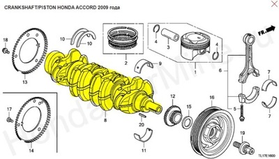 HONDA ACCORD VIII ВАЛ КОЛЕНЧАТЫЙ КОЛЕНВАЛ R40 ДВИГАТЕЛЯ K24Z3