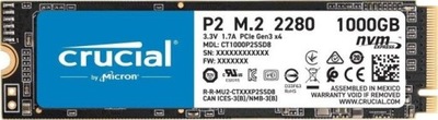 Dysk SSD CRUCIAL P2 M.2 2280″ 1 TB PCI-E x4 Gen3