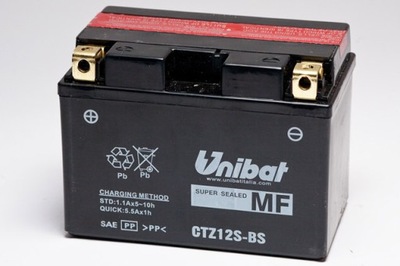 BATERÍA UNIBAT CTZ12S-BS, YTZ12S-BS, 11AH 210 A  