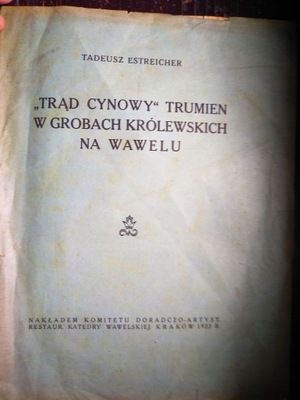 Trąd cynowy trumien na Wawelu T. Estraicher 1923
