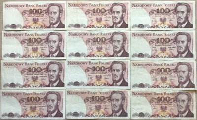 PRL 100 zł zestaw banknotów