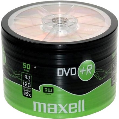 PŁYTY DVD+R 4,7GB 16X MAXELL SP50 50 SZT.