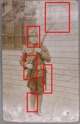 001U ŻOŁNIERZ ODZNAKA KARABIN ENFIELD 1917 BAGNET ŁADOWNICA USA