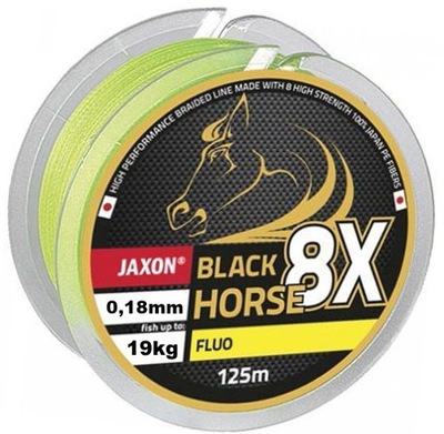 0,18mm 125m BLACK HORSE 8X FLUO Plecionka Jaxon