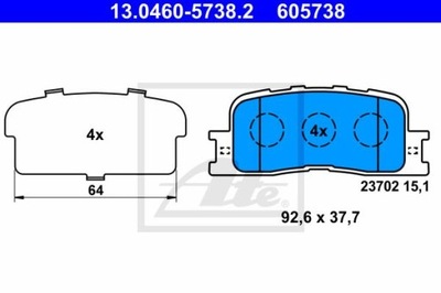 КОЛОДКИ HAM. TOYOTA CAMRY 01-05 ЗАД