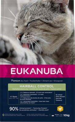 Eukanuba Adult Hairball karma kota kurczak 10 kg