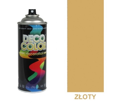 Lakier farba spray DecoColor 400ml ZŁOTY Połysk