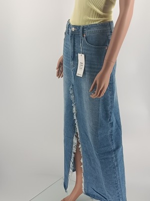 Spódnica jeans niebieska z rozcięciem maxi r. 38 M