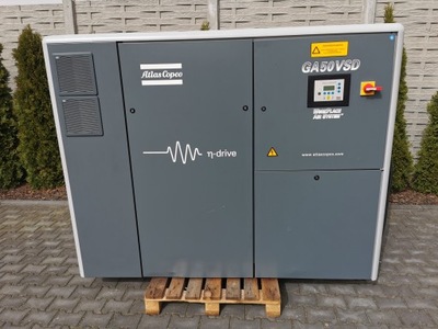 КОМПРЕСОР ГВИНТОВИЙ ATLAS COPCO 50KW +FALOWNIK КОМПРЕСОР 9200L/MIN 12,8BAR