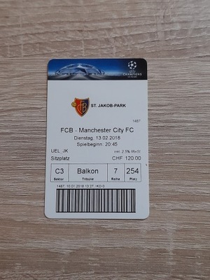 Liga Mistrzów 2018 , FC Basel - Manchester City