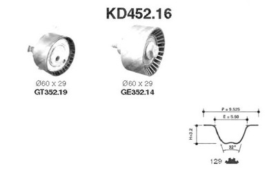 Snr kd452.16 набір ремінь розподільного валу фото №1