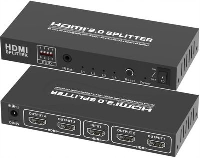 Aktywny rozdzielacz Splitter HDMI 2.0 1x4 4Kx2K@60