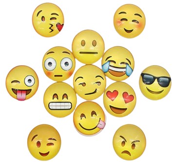 MAGNES NA LODÓWKE SZKLANY WYPUKŁY EMOTIKONY SMILE