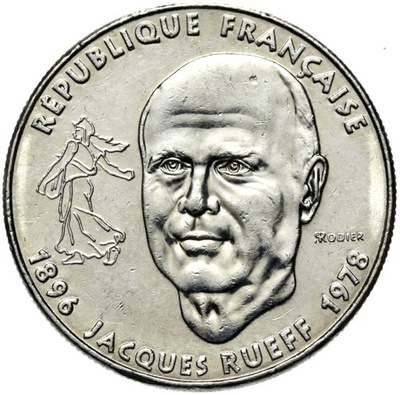 Francja - 1 Frank 1996 - Jacques Rueff 1896-1978