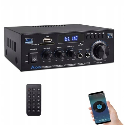 WZMACNIACZ DO GŁOŚNIKÓW BLUETOOTH Z PILOTEM 2.0 KANAŁOWY