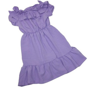 Sukienka fioletowa z falbanami 110-116 cm 6 lat