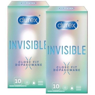 DUREX INVISIBLE close fit prezerwatywy cienkie 20