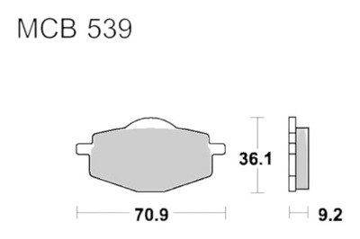 КОЛОДКИ ГАЛЬМІВНІ TRW LUCAS MCB 539 SI (2 ШТ.)