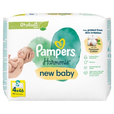 Pampers Chusteczki Harmonie New Baby 4 x 46 szt