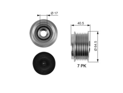 Шкив генератора сцепление односторонний к renault mascott master фото №1