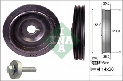 INA 544 0090 20 KOMPLEKTAS RATAI PASOWEGO, VELENAS ALKŪNINIS 