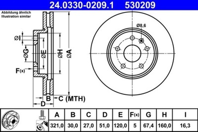 2X DISCO DE FRENADO OPEL PARTE DELANTERA INSIGNIA 1,4-2,0 08-17 POWER DISC 24.0330-02  