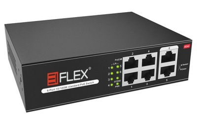 Switch POE 4+2 4xPOE 2xUplink 65W EIFLEX