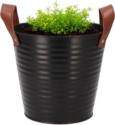 WIADERKO DONICZKA OSŁONKA doniczki czarna 17 cm