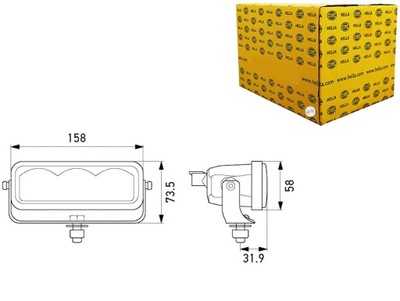 FARO DE LUZ UNIVERSAL IZQUIERDA/DERECHA PROSTOKATNY DIODO LUMINOSO LED 12 24V SZER 196MM  