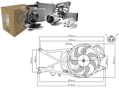 VENTILADOR DEL RADIADOR CON CUERPO OPEL MERIVA A 1.3D 1.7D 09.03-05.10  