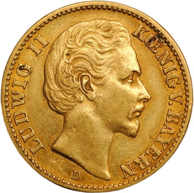 ck Niemcy 20 Marek 1873D Ludwig II Bawaria