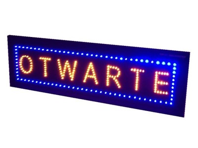 Reklama diodowa OTWARTE 80x25 cm wewnętrzna neon