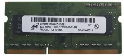 RAM 4GB DDR3L PC3L 12800S 1600MHz MICRON