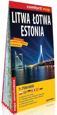 Comfort map Litwa Łotwa Estonia 1 700 000 mapa