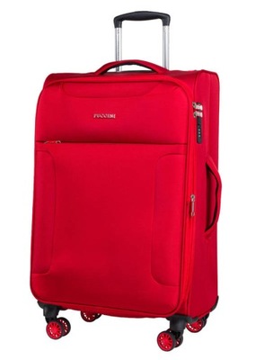 Średnia walizka PUCCINI EM-50950 miękka czerwona