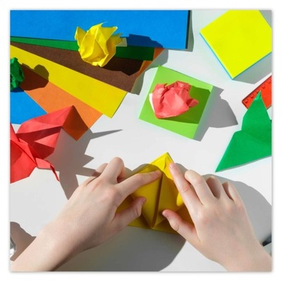 Naklejki 30x30 Origami papier nożyczki