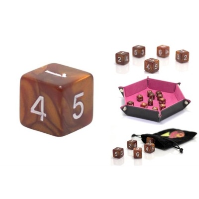 KOSTKA 1,6 CM RPG DRZEWCA KOŚĆ SZEŚCIOŚCIENNA K6