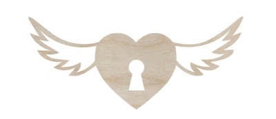 Drewniane serce serduszko za skrzydłami ze sklejki decoupage dekor ozdoba