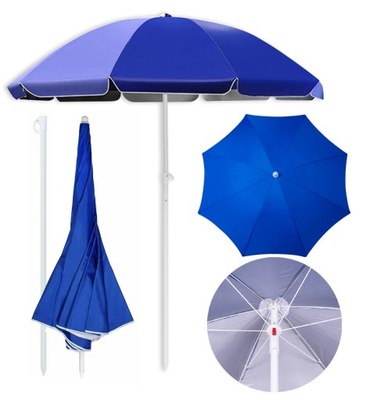 Folding UV Beach Umbrella XL Garden 180cm 1.8M