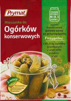 PRYMAT PRZYPRAWA MIESZANKA DO OGÓRKOW KONSERWOWYCH 40G