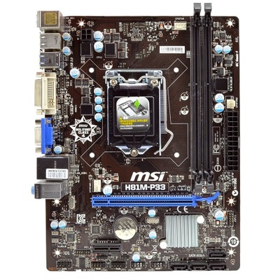 Płyta główna MSI H81M-P33 Intel H81 LGA1150 DDR3 Mikro ATX