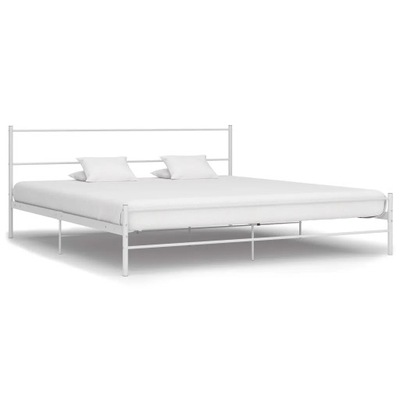 Rama łóżka biała metalowa 160x200 cm