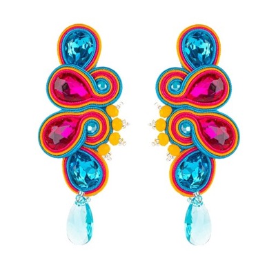 soutache sutasz kolczyki kolorowe