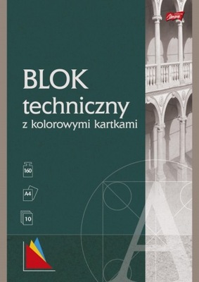 Blok techniczny A4 kolorowy 10 kartek Unipap