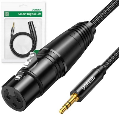 UGREEN PRZEWÓD KABEL AUDIO PRZEJŚCIÓWKA XLR DO MINI JACK 3.5MM W OPLOCIE 2M