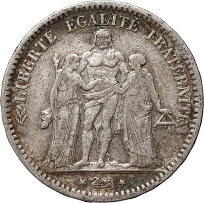 Francja, 5 franków 1848 A, Herkules