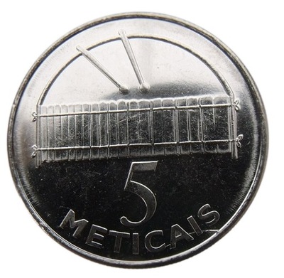 MOZAMBIK 5 METICAIS 2006 CYMBAŁY MENNICZA