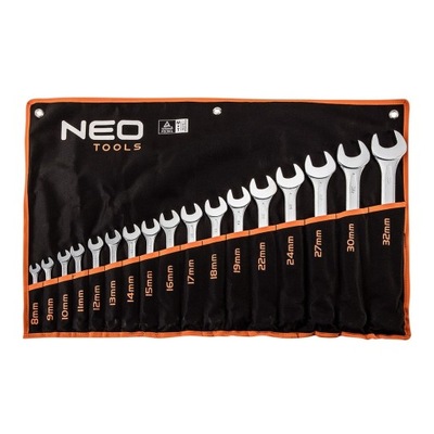 NEO TOOLS KLUCZE PŁASKO-OCZKOWE 8-32mm 17el 09-753