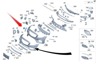 Відбивач бампера правий перед mercedes a2138206803 фото №1